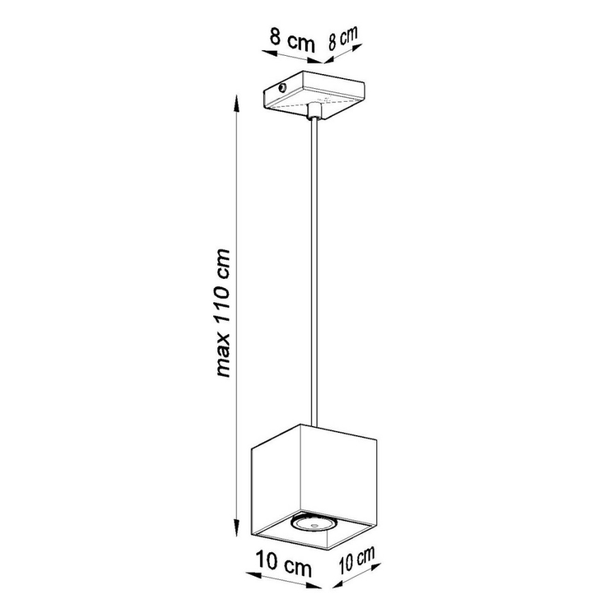 Lestenec na vrvici QUAD 1 1xGU10/40W/230V siv