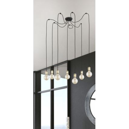 Lestenec na vrvici QUALLE 5xE27/60W/230V spider
