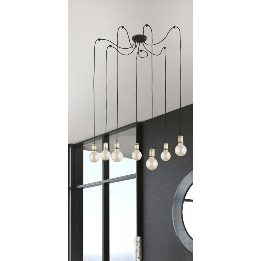 Lestenec na vrvici QUALLE 5xE27/60W/230V spider