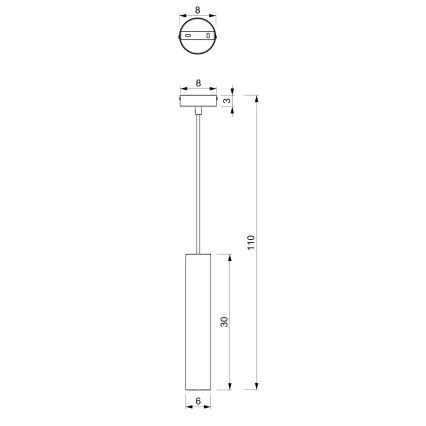 Lestenec na vrvici RAITO 1xGU10/8W/230V črna