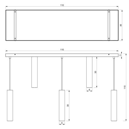 Lestenec na vrvici RAITO 8xGU10/8W/230V medenina