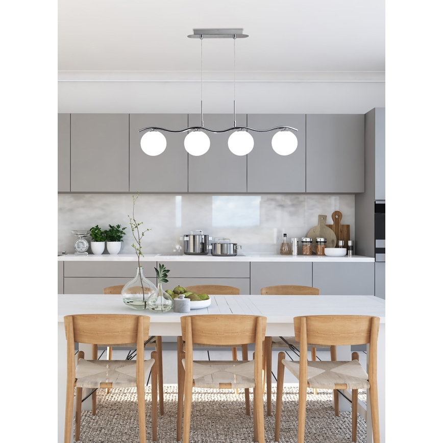 Lestenec na vrvici RAMON 4xG9/40W/230V sijajni krom