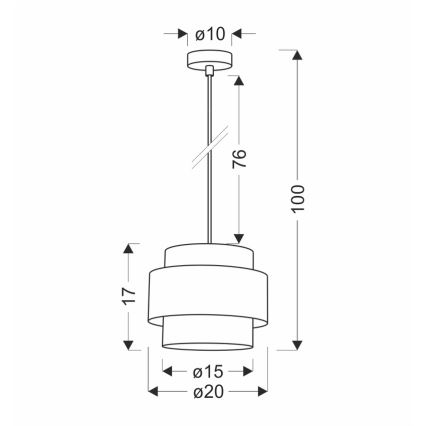 Lestenec na vrvici RATTAN 1xE27/40W/230V bela/rjava