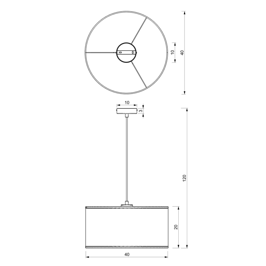 Lestenec na vrvici RATTAN 1xE27/60W/230V pr. 40 cm ratan