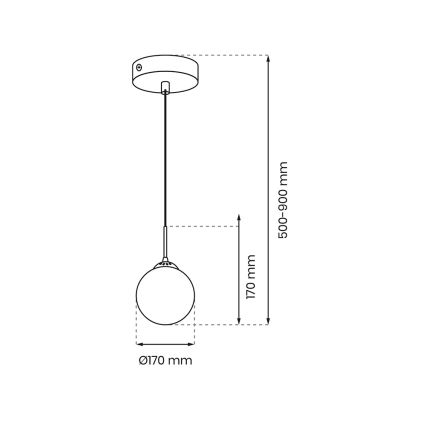 Lestenec na vrvici REFLEX 1xE14/40W/230V d. 17 cm