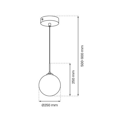 Lestenec na vrvici REFLEX 1xE27/60W/230V d. 25 cm