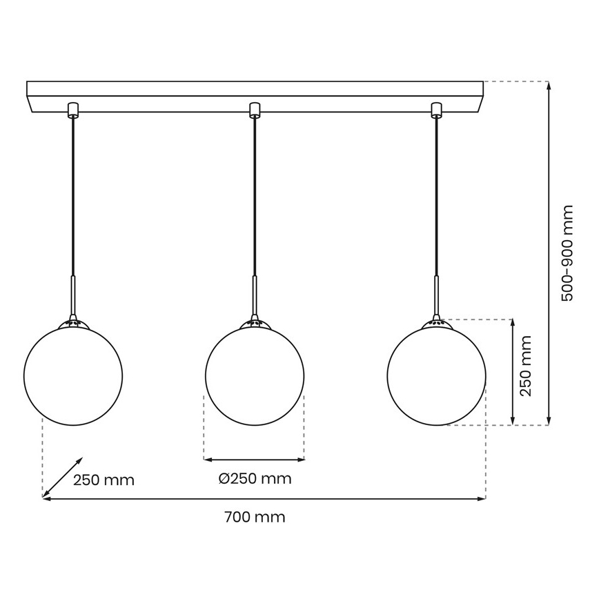 Lestenec na vrvici REFLEX 3xE14/40W/230V