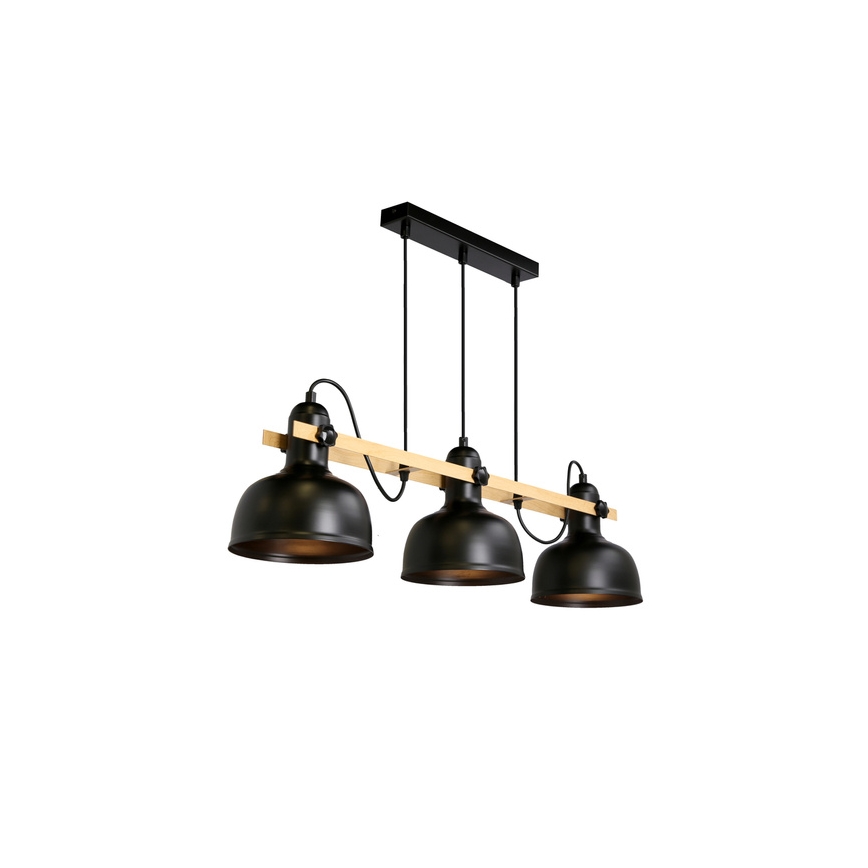 Lestenec na vrvici RENO 3xE27/40W/230V črna/rjava