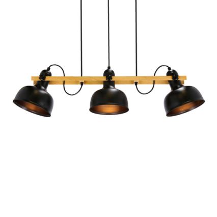 Lestenec na vrvici RENO 3xE27/40W/230V črna/rjava