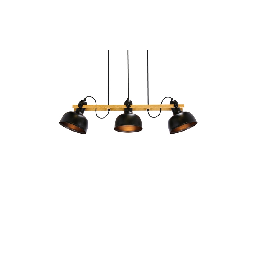 Lestenec na vrvici RENO 3xE27/40W/230V črna/rjava