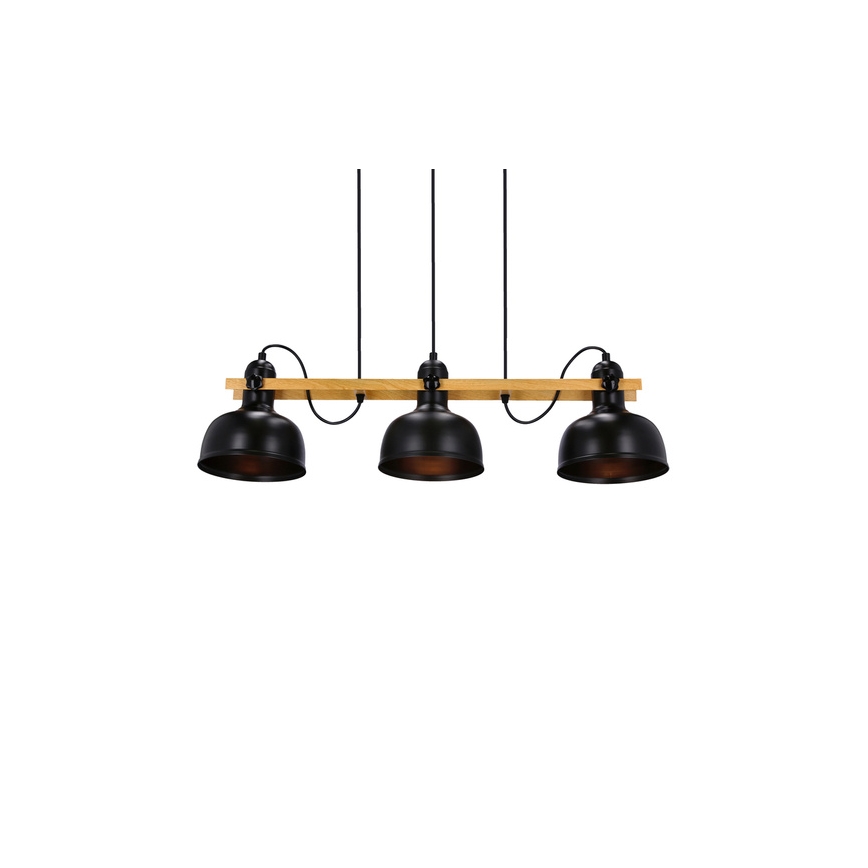 Lestenec na vrvici RENO 3xE27/40W/230V črna/rjava