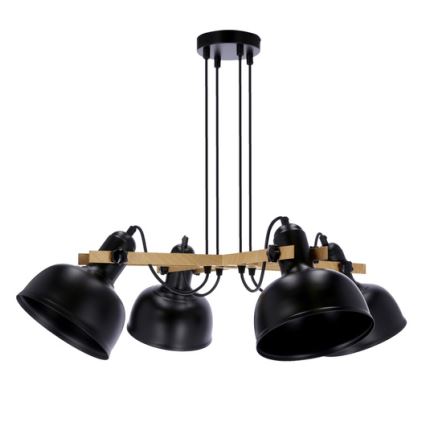 Lestenec na vrvici RENO 4xE27/40W/230V črna/rjava