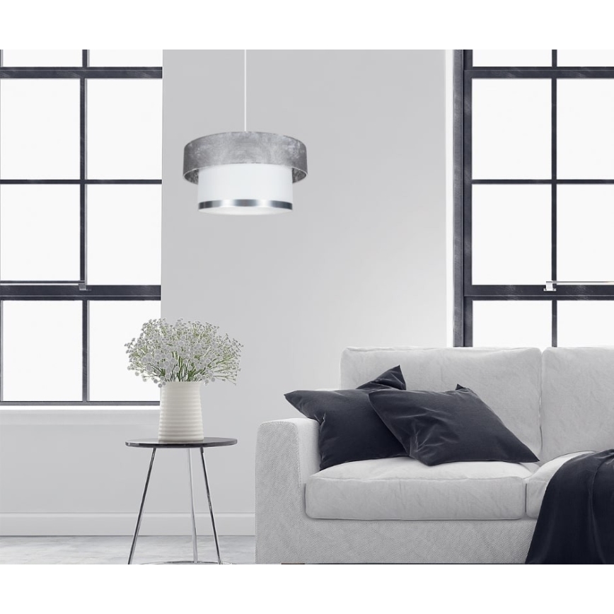 Lestenec na vrvici RESSA 1xE27/60W/230V srebrn