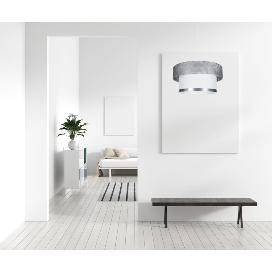 Lestenec na vrvici RESSA 1xE27/60W/230V srebrn