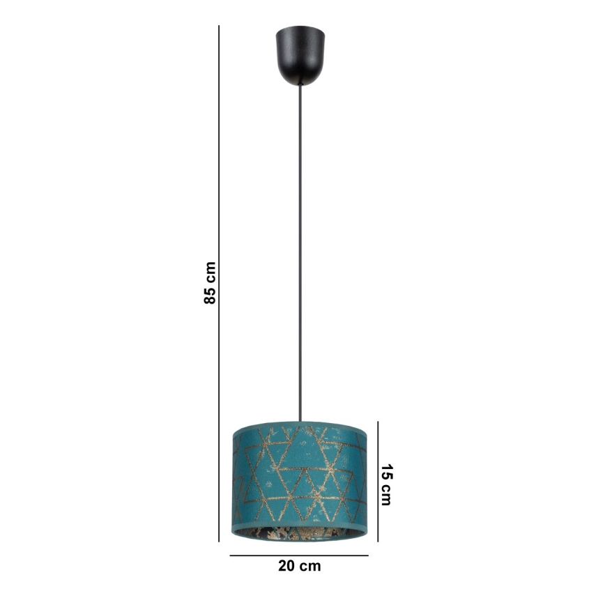 Lestenec na vrvici REZO 1xE27/60W/230V turkizna