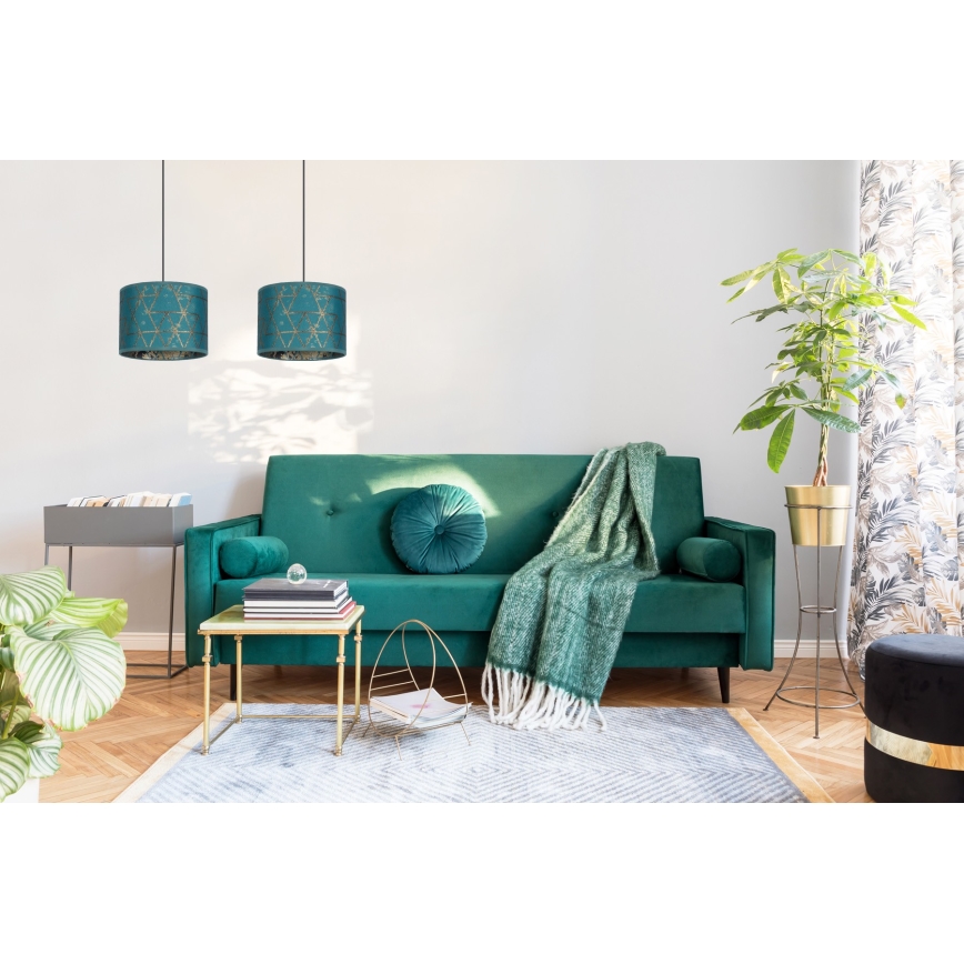 Lestenec na vrvici REZO 2xE27/60W/230V turkizna
