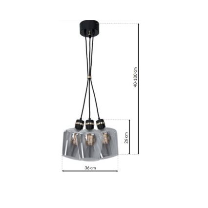 Lestenec na vrvici RICHMOND 3xE27/60W/230V
