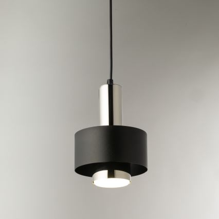 Lestenec na vrvici RIF LUX 1xGX53/12W/230V pr. 15 cm črna/sijajni krom