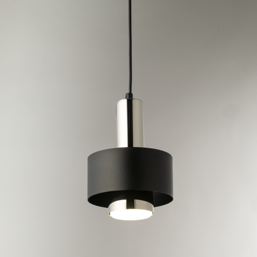 Lestenec na vrvici RIF LUX 1xGX53/12W/230V pr. 15 cm črna/sijajni krom