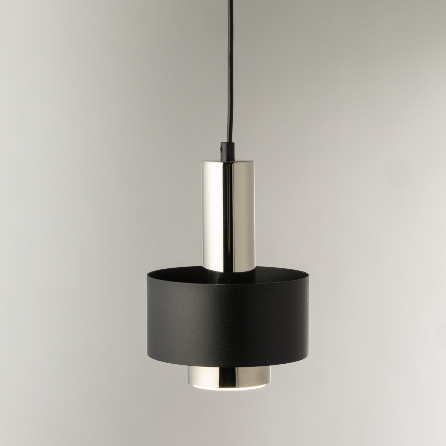 Lestenec na vrvici RIF LUX 1xGX53/12W/230V pr. 15 cm črna/sijajni krom