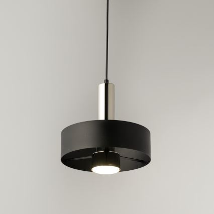 Lestenec na vrvici RIF LUX 1xGX53/12W/230V pr. 25 cm črna/sijajni krom
