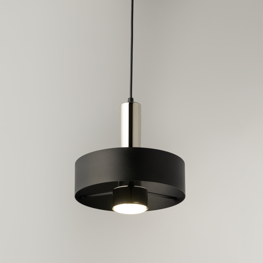 Lestenec na vrvici RIF LUX 1xGX53/12W/230V pr. 25 cm črna/sijajni krom