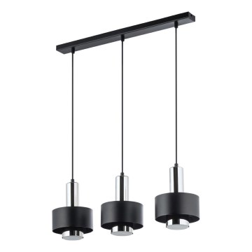 Lestenec na vrvici RIF LUX 3xGX53/12W/230V črna/sijajni krom
