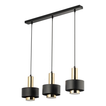 Lestenec na vrvici RIF LUX 3xGX53/12W/230V črna/zlata