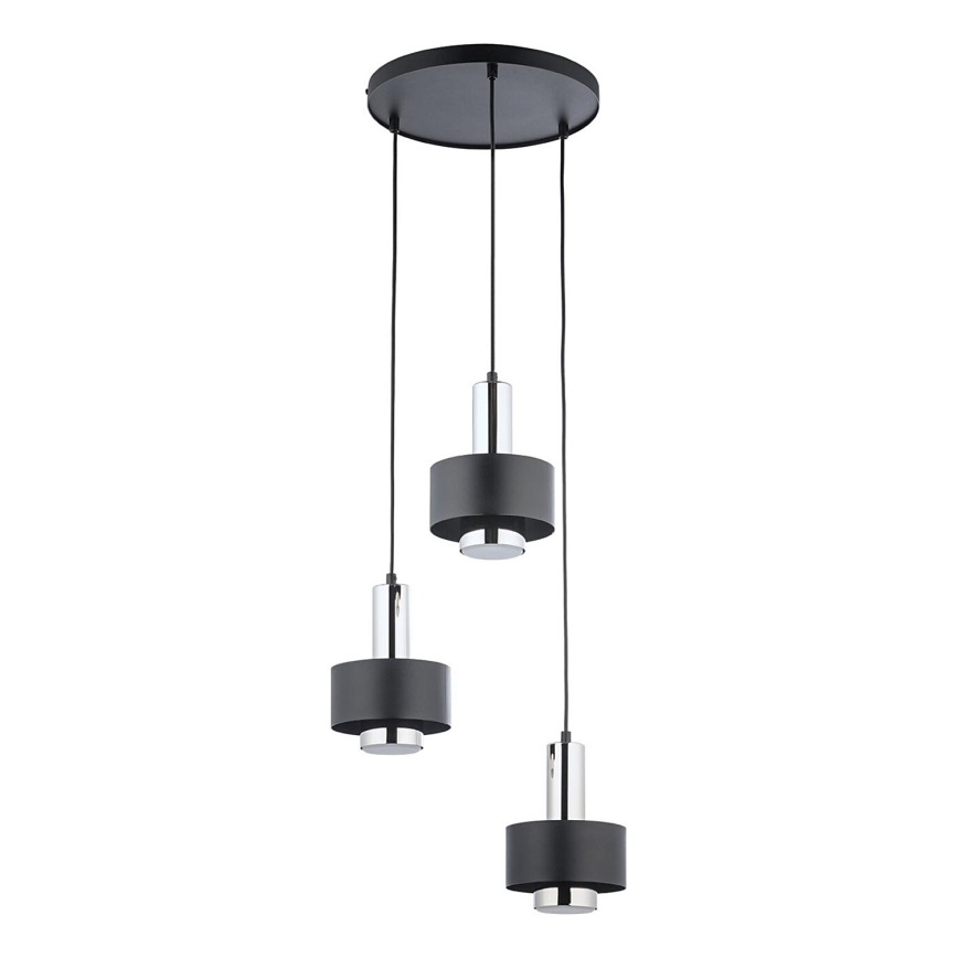 Lestenec na vrvici RIF LUX 3xGX53/12W/230V pr. 38 cm črna/sijajni krom