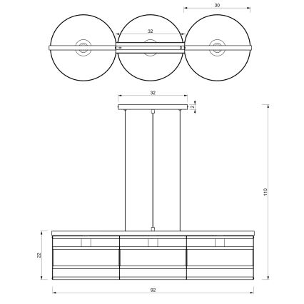 Lestenec na vrvici RIM 3xE27/60W/230V