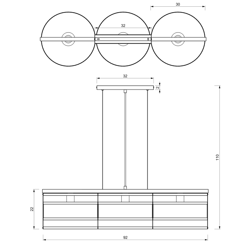 Lestenec na vrvici RIM 3xE27/60W/230V