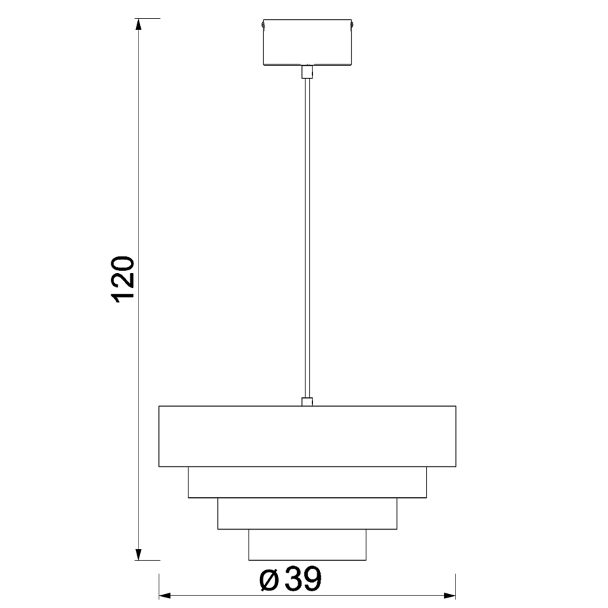 Lestenec na vrvici RINGS 1xE27/15W/230V sijajni krom
