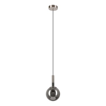 Lestenec na vrvici ROLLO 1xE14/5W/230V mat krom/dimna