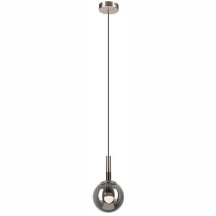 Lestenec na vrvici ROLLO 1xE14/5W/230V mat krom/dimna