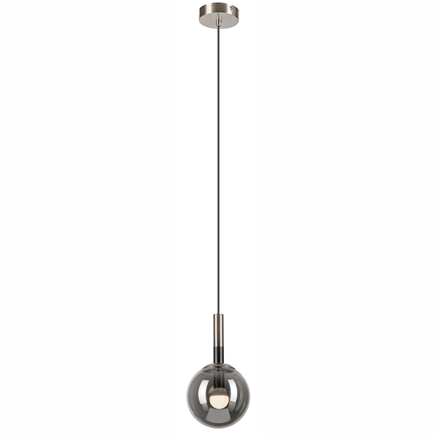 Lestenec na vrvici ROLLO 1xE14/5W/230V mat krom/dimna