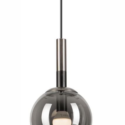 Lestenec na vrvici ROLLO 1xE14/5W/230V mat krom/dimna