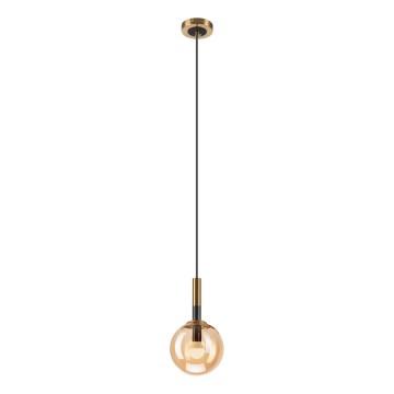 Lestenec na vrvici ROLLO 1xE14/5W/230V zlata/dimna bež