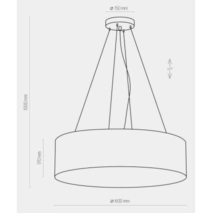 Lestenec na vrvici RONDO 4xE27/15W/230V moder