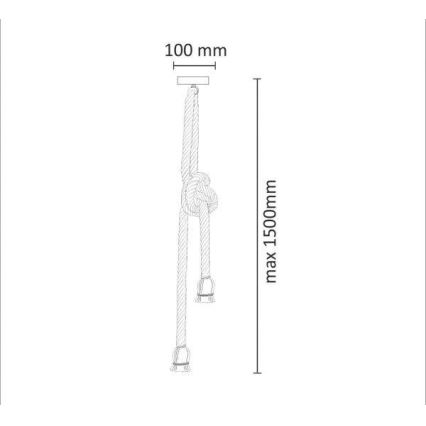 Lestenec na vrvici ROPE 2xE27/12W/230V