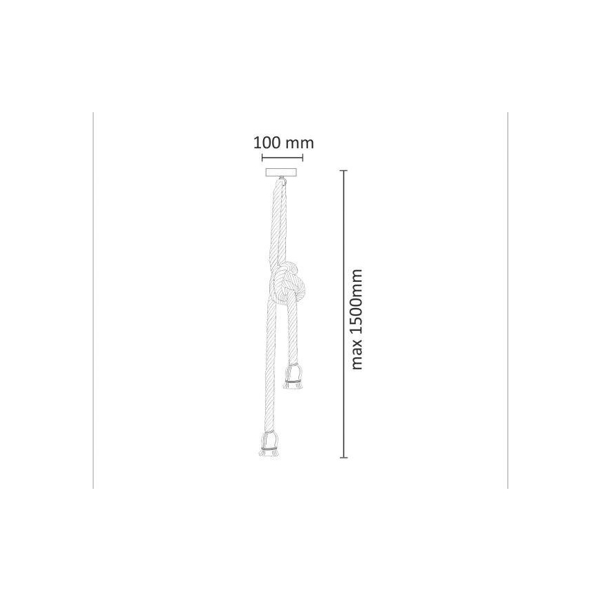 Lestenec na vrvici ROPE 2xE27/12W/230V