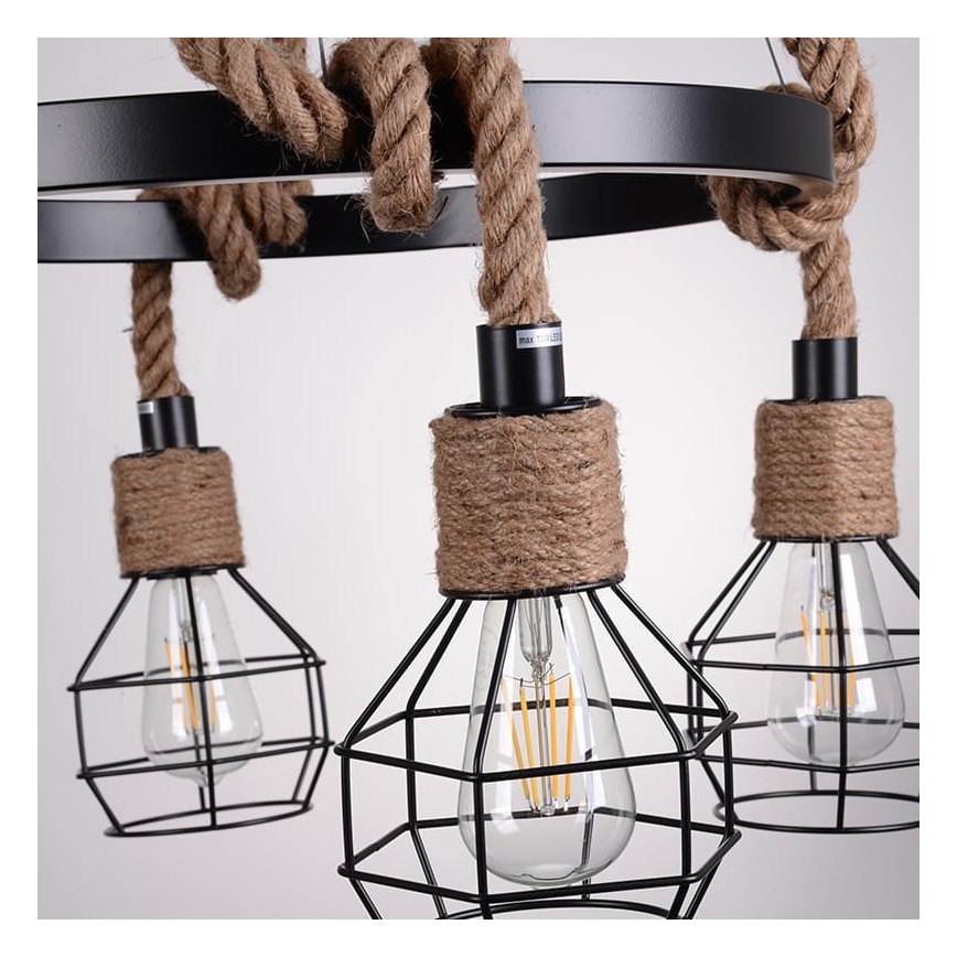 Lestenec na vrvici ROPE ALEGRA 4xE27/10W/230V