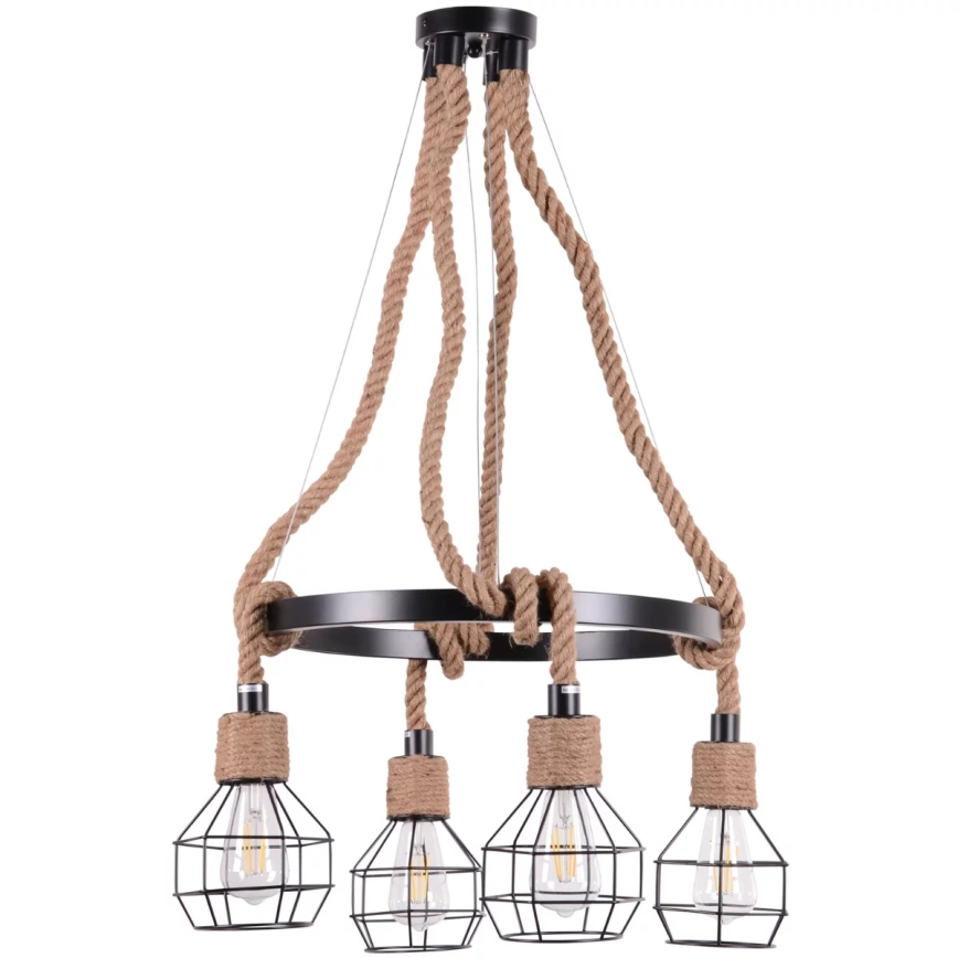 Lestenec na vrvici ROPE ALEGRA 4xE27/10W/230V