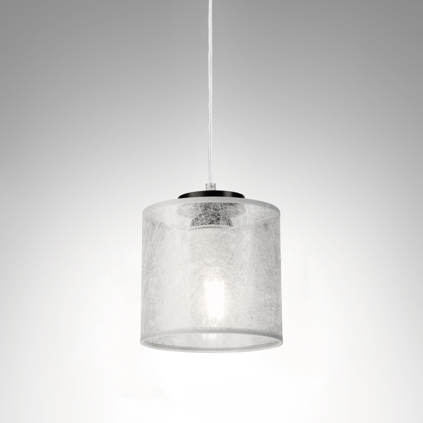 Lestenec na vrvici ROSA 1xE27/60W/230V črna/siva