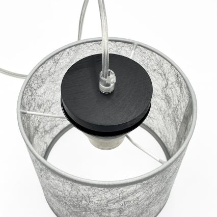 Lestenec na vrvici ROSA 1xE27/60W/230V črna/siva