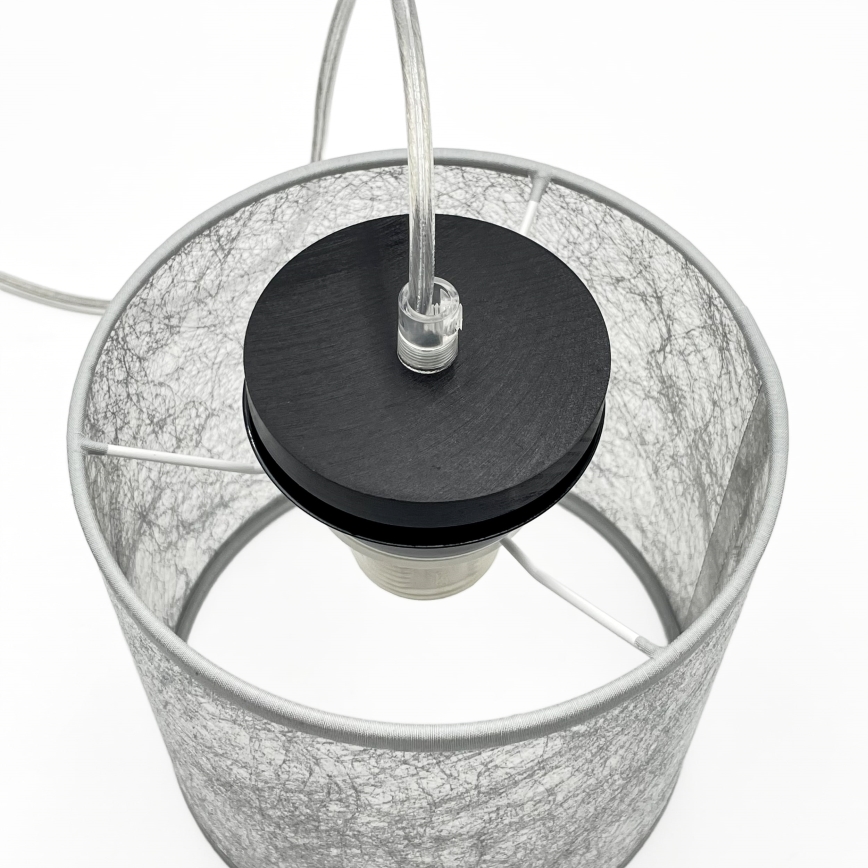 Lestenec na vrvici ROSA 1xE27/60W/230V črna/siva