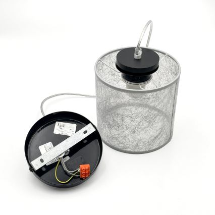 Lestenec na vrvici ROSA 1xE27/60W/230V črna/siva