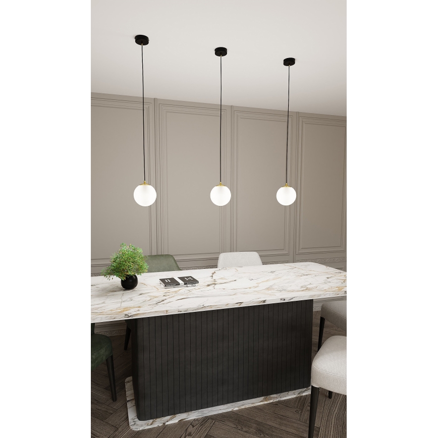 Lestenec na vrvici ROYAL 1xE14/10W/230V pr. 14 cm črna