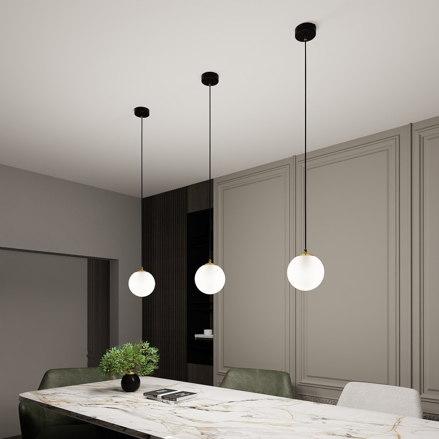 Lestenec na vrvici ROYAL 1xE14/10W/230V pr. 14 cm črna