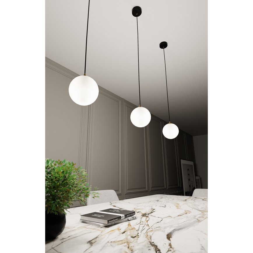 Lestenec na vrvici ROYAL 1xE14/10W/230V pr. 14 cm črna