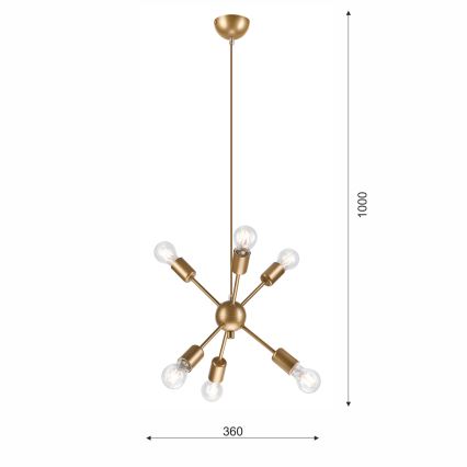 Lestenec na vrvici RUBY 6xG9/60W/230V